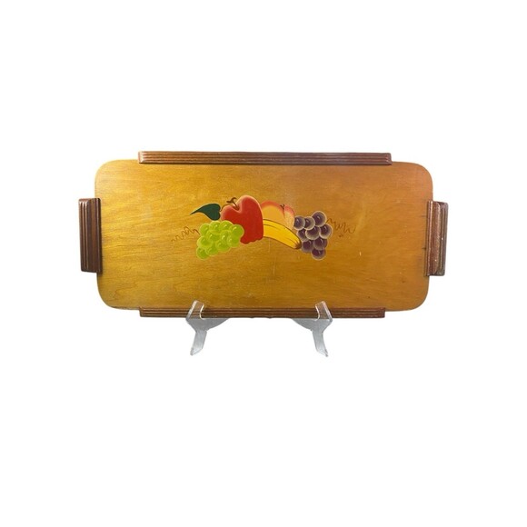 VTG 1950’s Rio Grande Ware Hand Painted Wooden Serving Tray w/Handles *READ - Picture 2 of 11